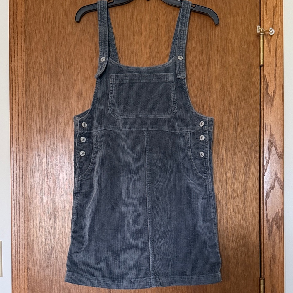 American Eagle Outfitters Charcoal Corduroy Pinafore Dress